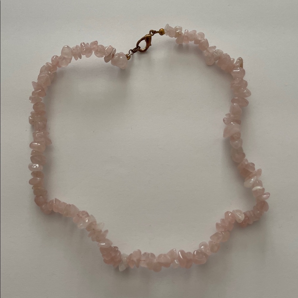 Boho fairy Pink quartz stone necklace